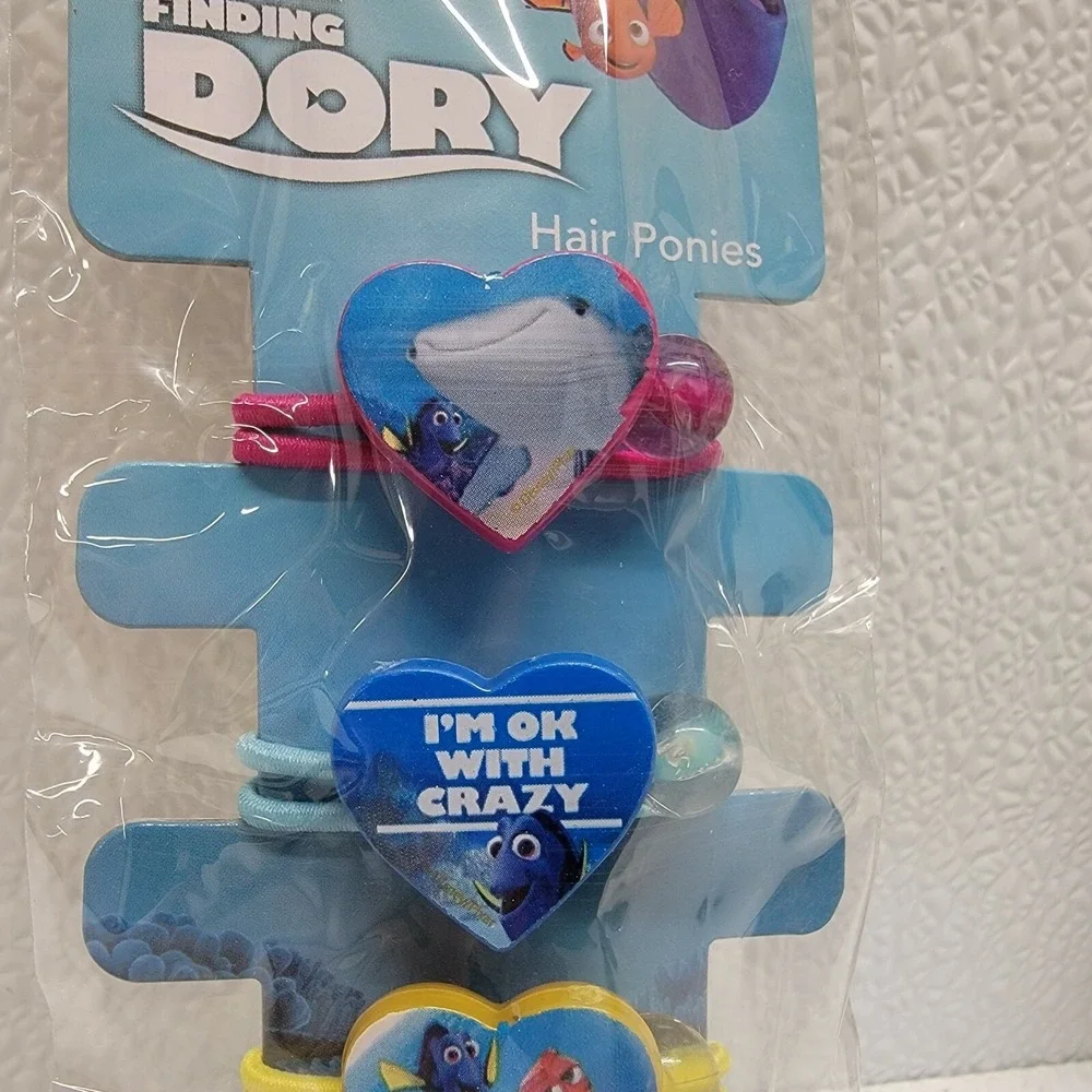 12pcs Disney Pixar Finding Dory Girls Hair Ponies / Ties. Nemo Fish Hearts